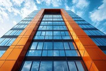 Modern Building with Tinted Windows Against the Sky