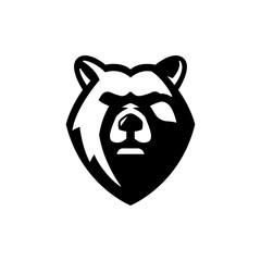 Bear head angry face logo vector file