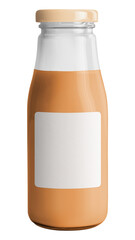 Fresh milk tea in a glass bottle with a label mockup