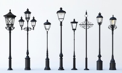 Elegant Black Streetlight Designs: Classic & Modern Lamppost Styles for Urban Illumination