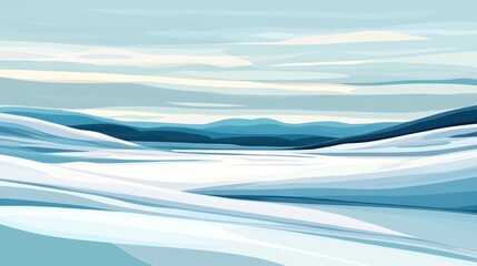 Fototapeta premium Serene Winter Mountain Landscape Abstract Art