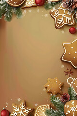 light beige banner with copyspace in gingerbread frame