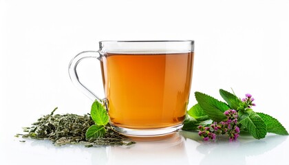 Herbal Tea on white background isolated. Beverage. Drink.