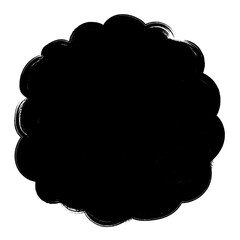 Black star badge png brush stroke texture, transparent background