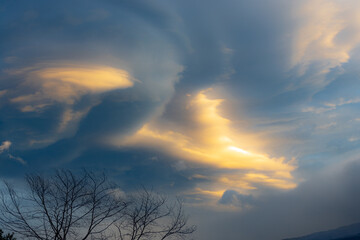 sunrise sky with clouds
