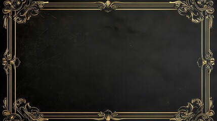 Black Background with Ornate Gold Frame