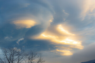 sunrise sky with clouds