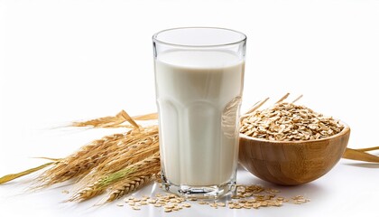 Oat Milk on white background isolated. Beverage. Drink.