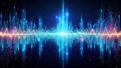 Visual representation of sound waves as particles in space