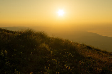 sunrise in mountains
