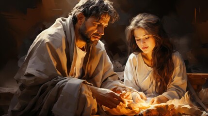 A man and a woman are sitting together in a room