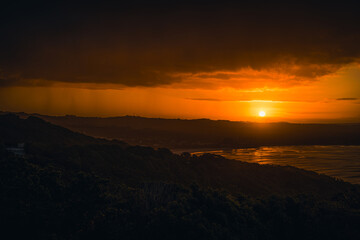 sunset at byron bay lighthouse, australia