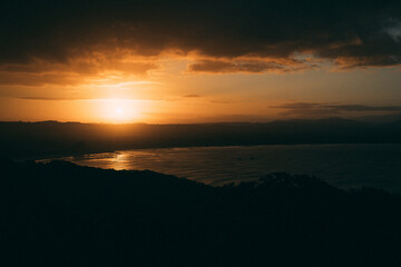 sunset at byron bay lighthouse, australia