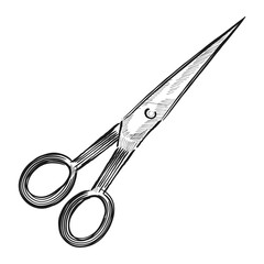 Png vintage scissors illustration, transparent background