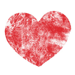 Grunge heart png sticker, red design on transparent background