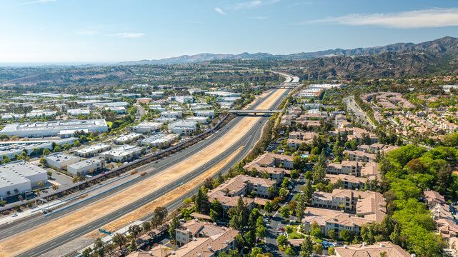Discover the suburban charm of Rancho Santa Margarita with stunning aerial views of neighborhoods and mountains