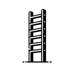 Broken Ladder to Success: A minimalist illustration of a damaged wooden ladder, symbolizing challenges and obstacles on the path to achievement.