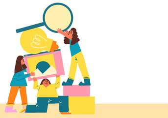 Teamwork and innovation png flat graphics