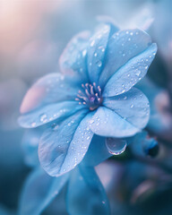 Blossom Flower with dew droplets in close up and detailed, version 46