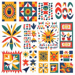Colorful Geometric Pattern Collection for Design Projects