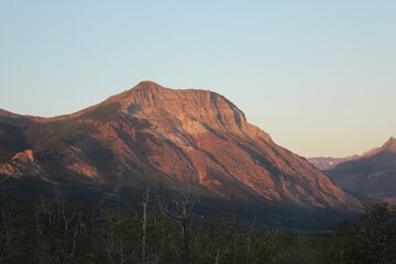 Sunset on mountain at Yellowstone