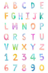 Png pastel set abc and number