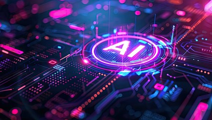 AI Illuminated on a Circuit Board