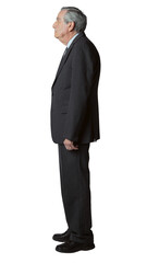 Senior businessman in a profile shot mockup