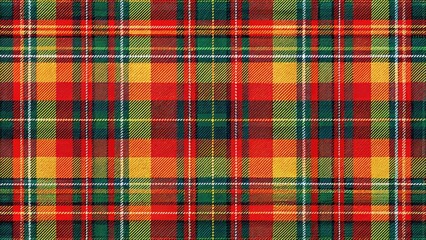 Seamless panoramic tartan: a richly textured plaid background for design projects.