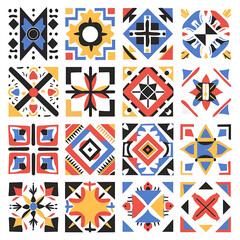 Colorful Geometric Patterns in Bright Tones