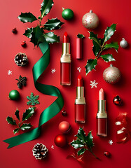 christmas background with christmas decorations，Mood board