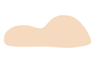 Abstract shape png clipart, cream design on transparent background