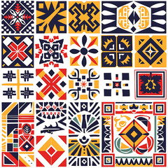 Obraz premium Vibrant Geometric Patterns in Bold Colors