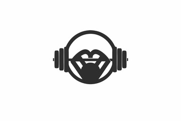 creative weightlifting icon and logo vector illustration  