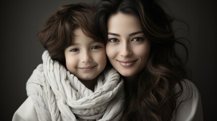 A woman and a child are posing for a picture
