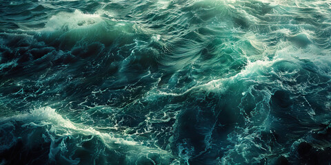 Ocean Waves: Teal and Whitecap Texture
