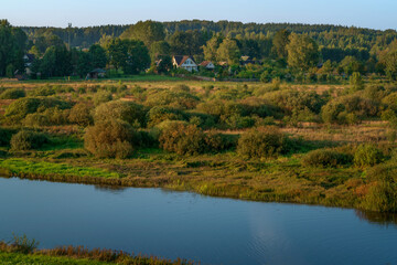 The valley of the Sorot River near the Mikhailovskoye Estate of the Pushkin Museum-Reserve and the...