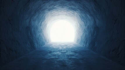 Online media advert light at the end of the tunnel journey conceptual