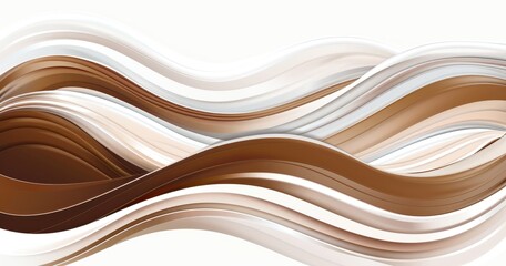 Obraz premium Abstract wavy design in earthy tones, creating a smooth, flowing visual effect.
