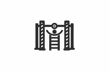 creative gym monkey bars or gym rig icon and logo vector illustration