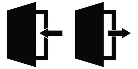 Obraz premium logout and login arrow icon and door icon exit and entry icon vector illustration eps 10,