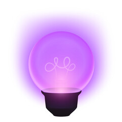 Png purple light bulb clip art, transparent background