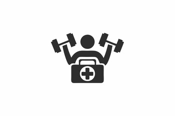 creative gym injury icon and logo vector illustration