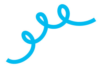 Obraz premium Blue squiggle shape png sticker collage element