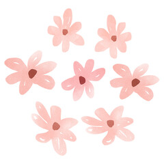 Cute flowers png sticker, watercolor design, transparent background