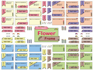 レトロなフラワーフレーム（リボンタイトル付）