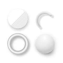 White geometric Memphis social banner set