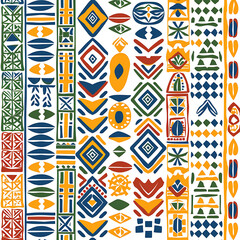 Obraz premium Colorful Geometric Pattern with Diverse Shapes and Designs