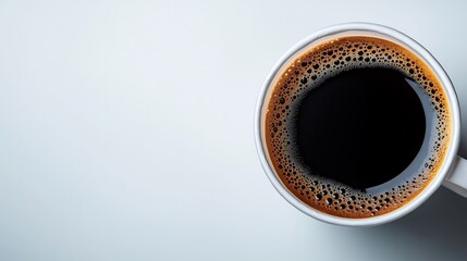 Aromatic Black Coffee in a White Mug