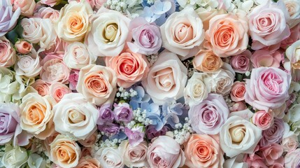 Colorful rose background, wallpaper with Generative AI technology
